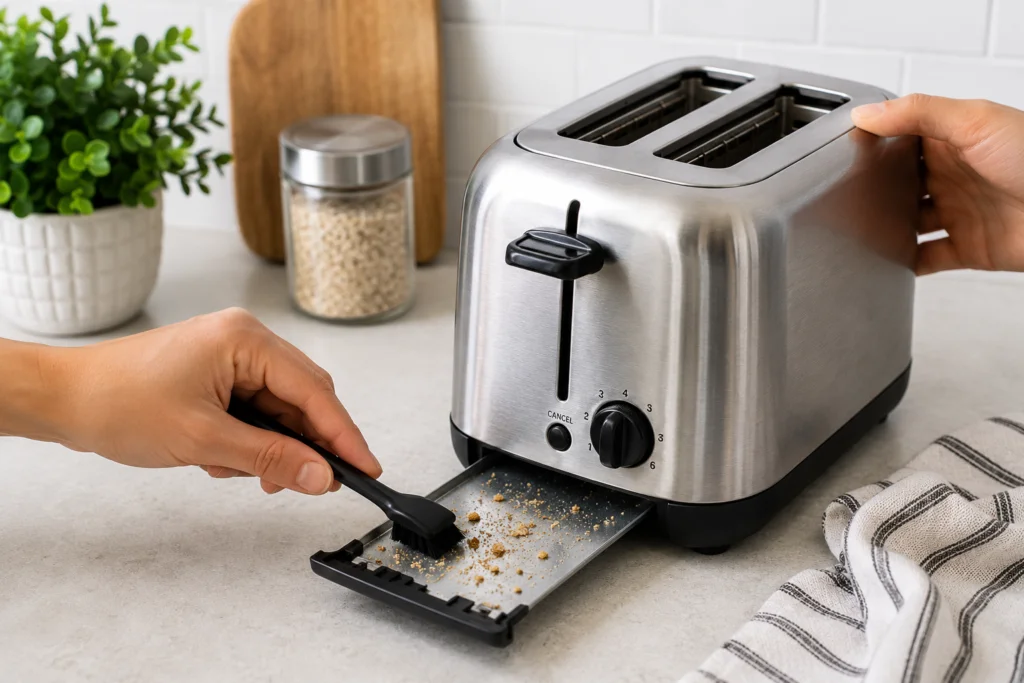 how to clean toaster